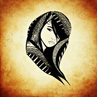 portrait of a woman on a vintage background