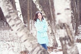 very beautiful girl in forest
