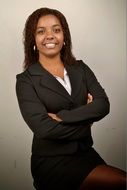 black businesswoman in black jacket