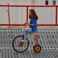 woman on a bicycle in Blankenberg