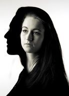 silhouette black white woman