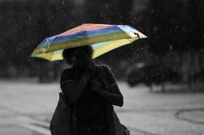 woman with very beautiful umbrella