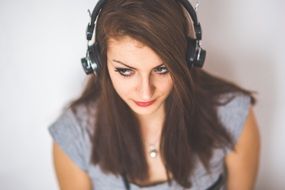 attractive woman with headphones