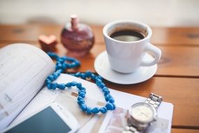 espresso and magazine