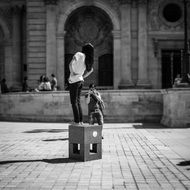 tourists woman in the paris