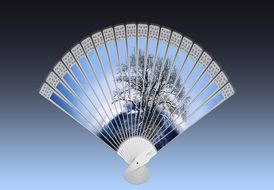 blue tree fan feminine beautiful beauty