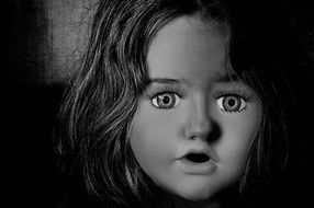 face of doll girl horror shudder fear