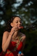 girl soap bubbles