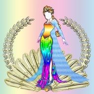 fashionable woman drawing