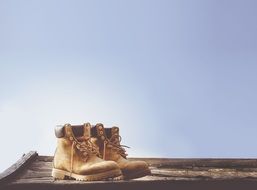 blue sky brown boots fashion daylight