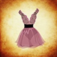drawing of a cocktail dress