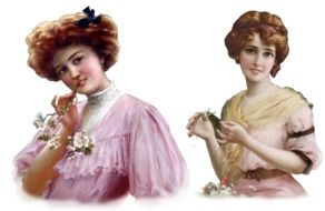 Drawing of ladies by Emile Vernon