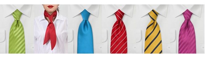 Colorful patterned ties