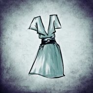 drawing of a blue dress