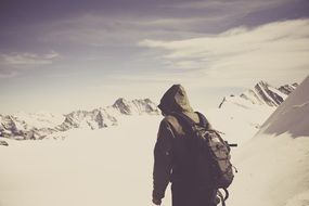 Photo of hiking person in the mountains