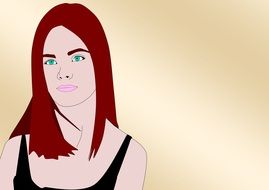 woman redhead face drawing