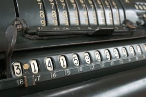 Closeup photo of vintage calculator