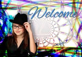 girl on the poster welcome