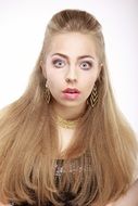 surprised face of a model