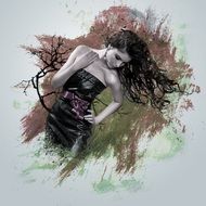 woman attractive drawing