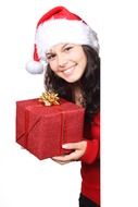 woman with Christmas gift