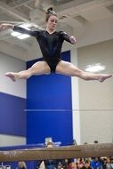 performance of gymnast with leap