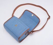 blue camera bag