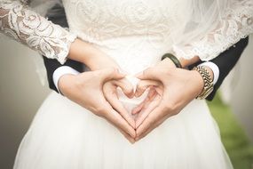 heart love symbol white hands
