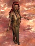 mysterious red hair woman