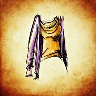drawing of a violet jacket