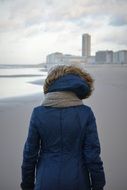 girl in blue winter coat