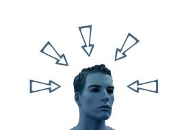 portrait man profile psychology arrow