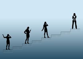 woman businesswoman stairs of success