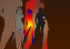 fashion girl silhouette drawing