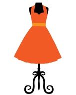 Clipart of orange Vintage dress