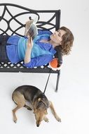 dog and woman