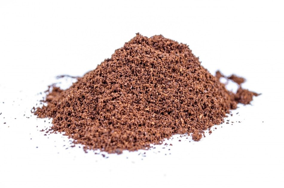 ground powder white cacao close up