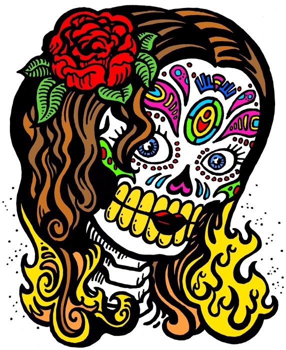 skull halloween pattern art tattoo