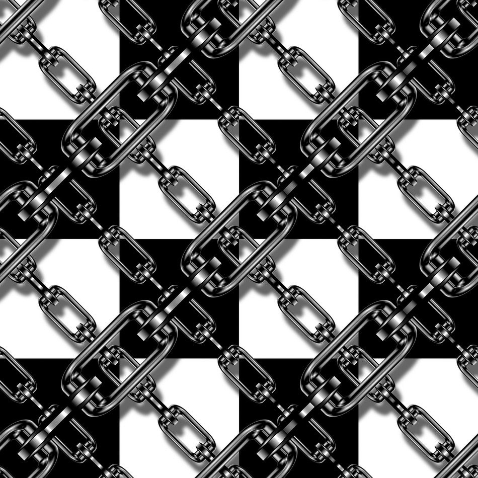chain metal shiny checkered