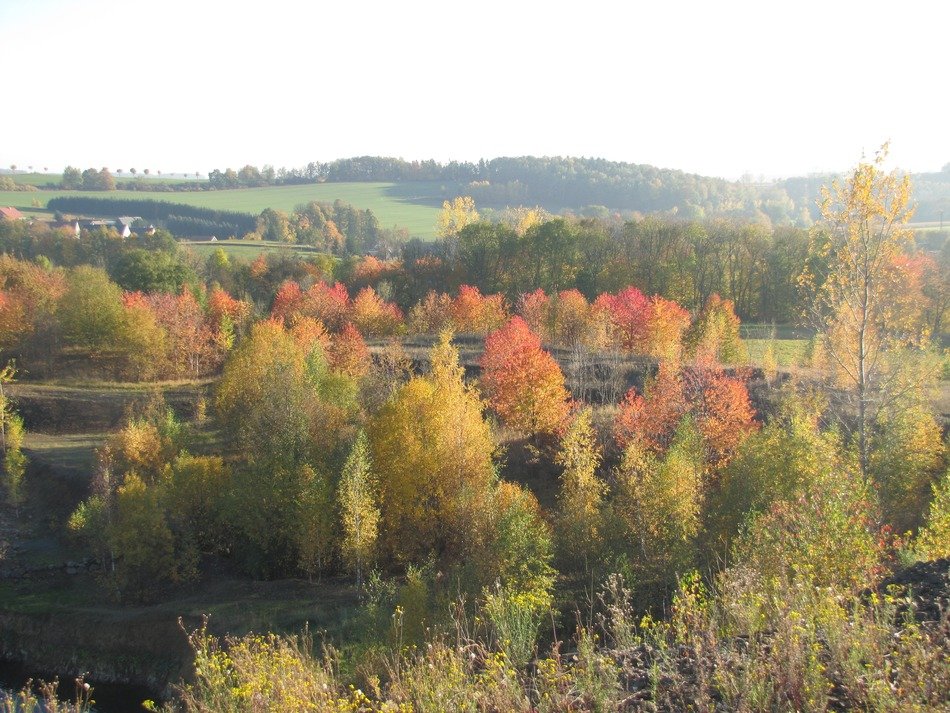 quarry landscape autumn background