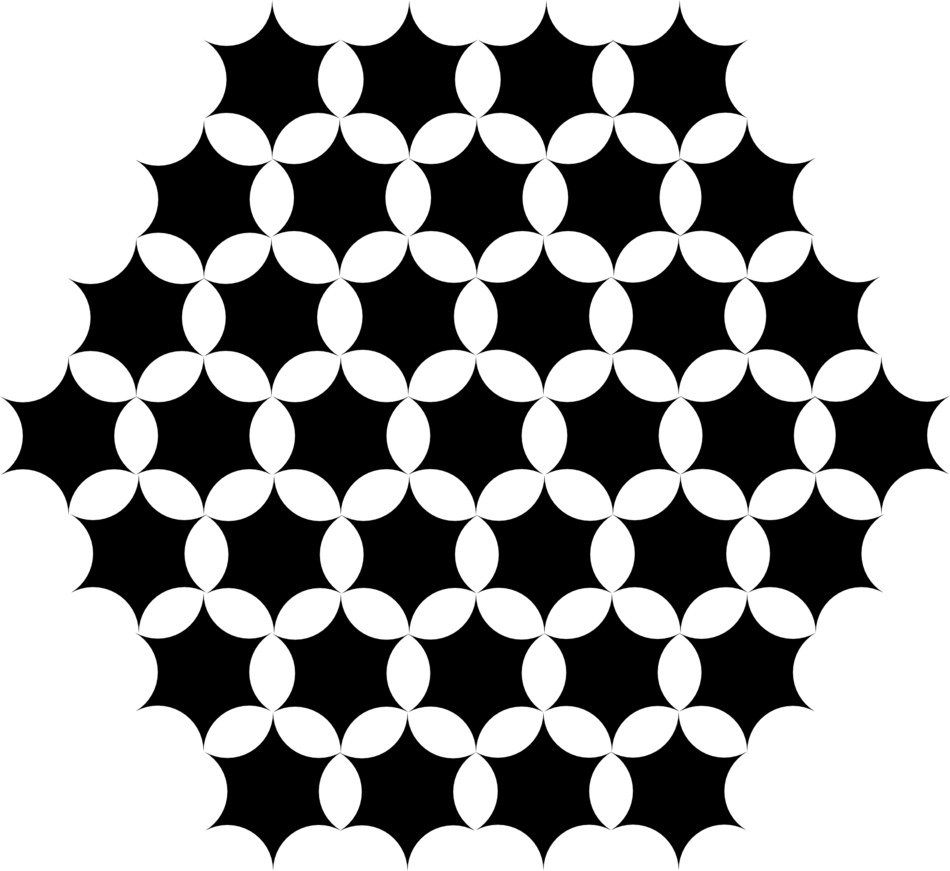 circles intersections hexagons