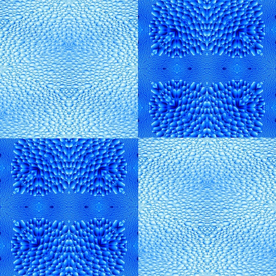 blue squares with drops of water