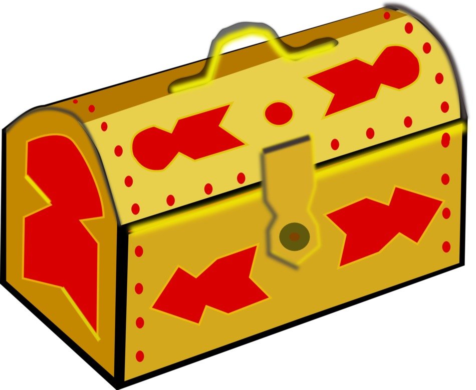 treasure box closed golden yellow