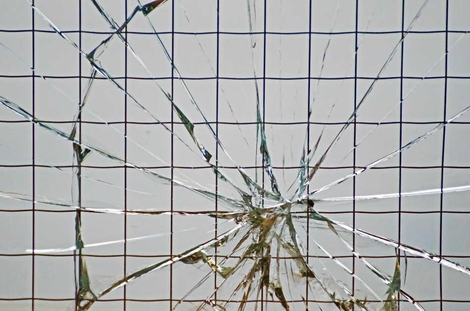 background breach broken glass