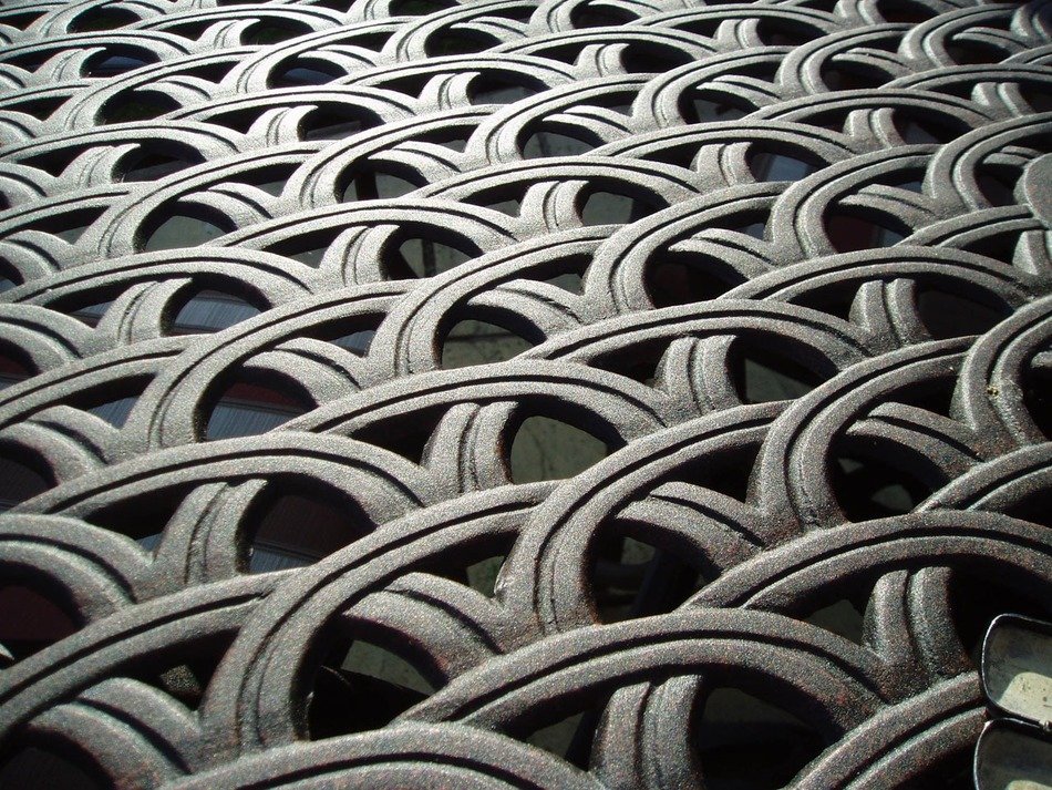 metal table black pattern shapes