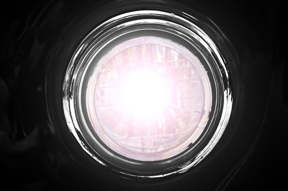 headlamp on a black background