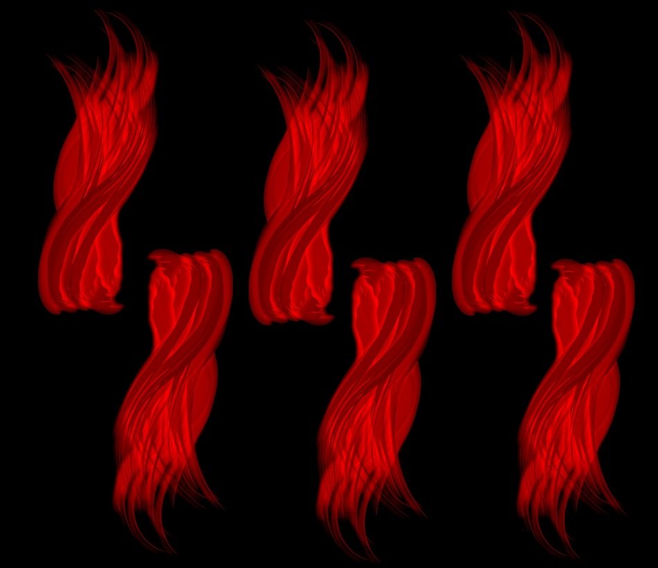 red fibers on the black background