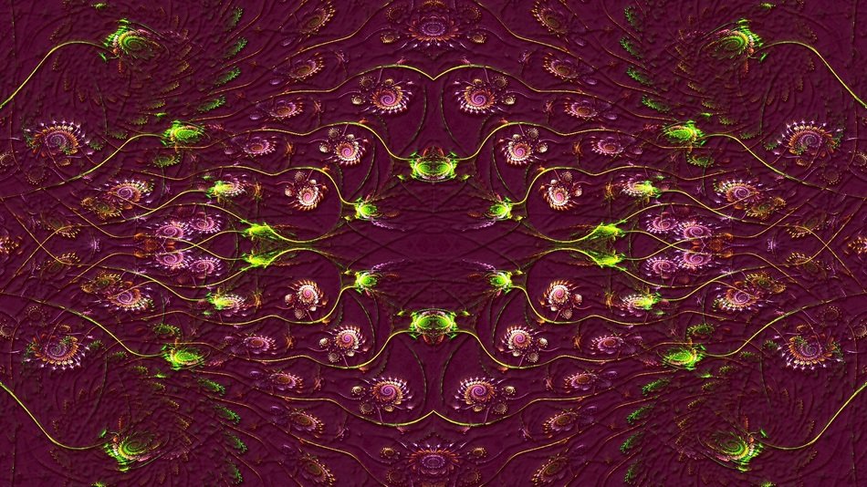 burgundy background with digital art