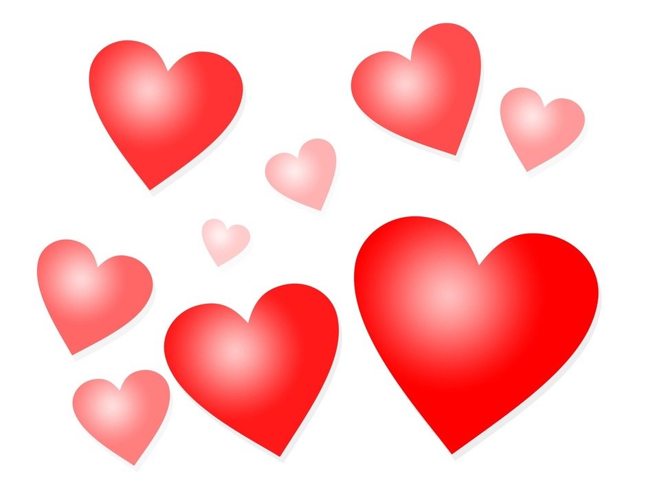 valentine hearts red pink