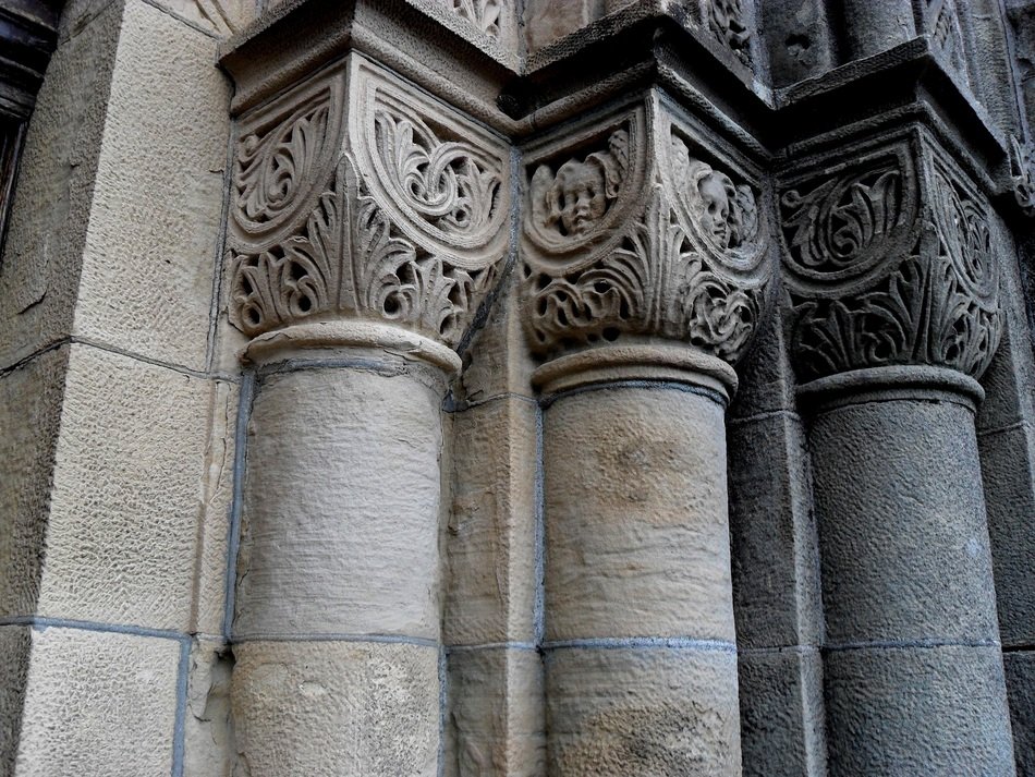 pillars church old stone structure